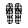 Black And White Plaid Pattern Print Flip Flops
