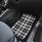 Black And White Plaid Pattern Print Front and Back Car Floor Mats