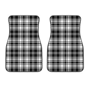 Black And White Plaid Pattern Print Front Car Floor Mats