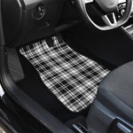 Black And White Plaid Pattern Print Front Car Floor Mats