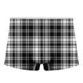Black And White Plaid Pattern Print Men's Boxer Briefs