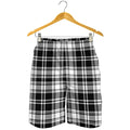 Black And White Plaid Pattern Print Men's Shorts