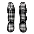 Black And White Plaid Pattern Print Muay Thai Shin Guards