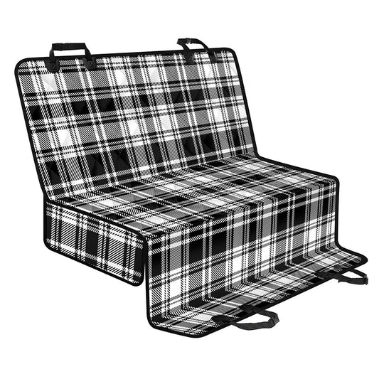 Black And White Plaid Pattern Print Pet Car Back Seat Cover