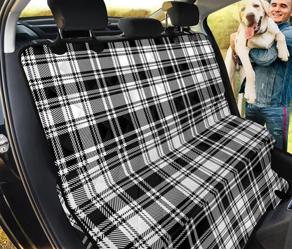 Black And White Plaid Pattern Print Pet Car Back Seat Cover
