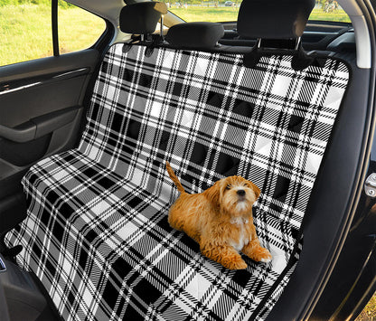 Black And White Plaid Pattern Print Pet Car Back Seat Cover