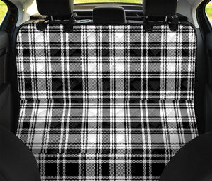 Black And White Plaid Pattern Print Pet Car Back Seat Cover