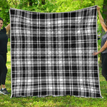 Black And White Plaid Pattern Print Quilt