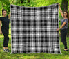 Black And White Plaid Pattern Print Quilt