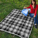 Black And White Plaid Pattern Print Quilt