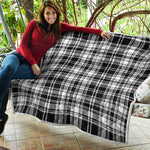 Black And White Plaid Pattern Print Quilt