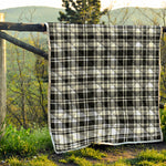 Black And White Plaid Pattern Print Quilt