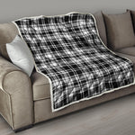 Black And White Plaid Pattern Print Quilt