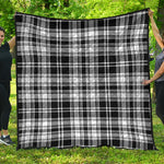 Black And White Plaid Pattern Print Quilt