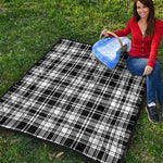 Black And White Plaid Pattern Print Quilt
