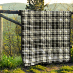 Black And White Plaid Pattern Print Quilt