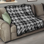 Black And White Plaid Pattern Print Quilt