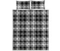 Black And White Plaid Pattern Print Quilt Bed Set