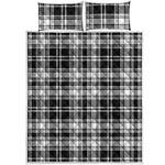 Black And White Plaid Pattern Print Quilt Bed Set