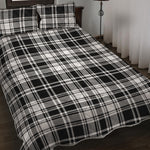 Black And White Plaid Pattern Print Quilt Bed Set