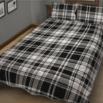 Black And White Plaid Pattern Print Quilt Bed Set