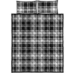Black And White Plaid Pattern Print Quilt Bed Set