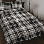 Black And White Plaid Pattern Print Quilt Bed Set