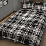 Black And White Plaid Pattern Print Quilt Bed Set