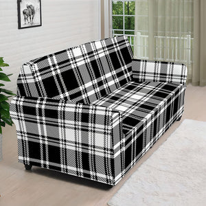 Black And White Plaid Pattern Print Sofa Cover