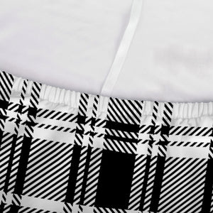 Black And White Plaid Pattern Print Sofa Cover