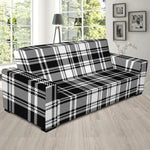 Black And White Plaid Pattern Print Sofa Slipcover