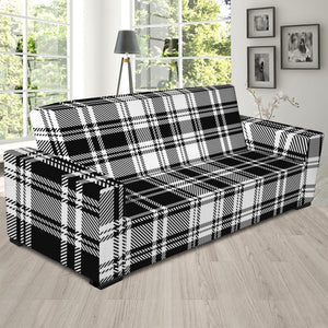 Black And White Plaid Pattern Print Sofa Slipcover