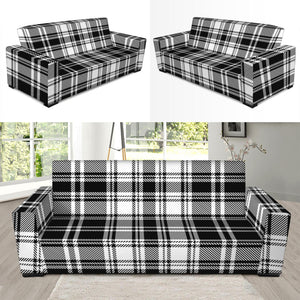 Black And White Plaid Pattern Print Sofa Slipcover