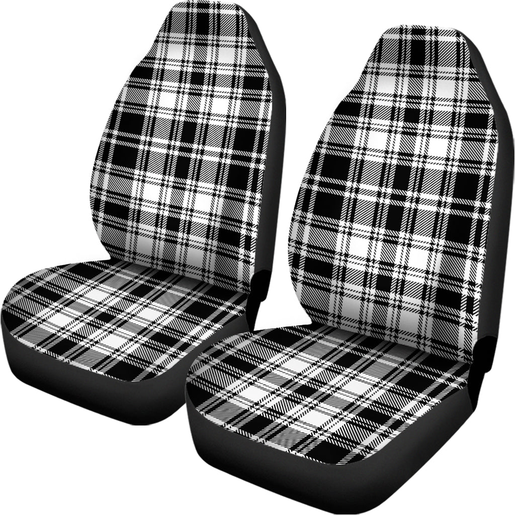 Black And White Plaid Pattern Print Universal Fit Car Seat Covers