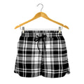Black And White Plaid Pattern Print Women's Shorts