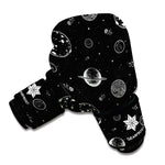 Black And White Planets Pattern Print Boxing Gloves