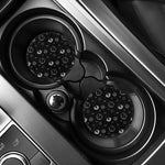 Black And White Planets Pattern Print Car Coasters