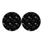 Black And White Planets Pattern Print Car Coasters