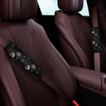Black And White Planets Pattern Print Car Seat Belt Covers
