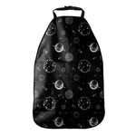 Black And White Planets Pattern Print Car Seat Organizers