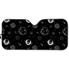 Black And White Planets Pattern Print Car Sun Shade