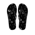 Black And White Planets Pattern Print Flip Flops