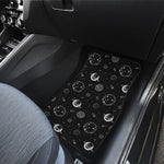 Black And White Planets Pattern Print Front and Back Car Floor Mats