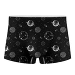 Black And White Planets Pattern Print Men's Boxer Briefs