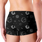 Black And White Planets Pattern Print Men's Boxer Briefs