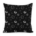 Black And White Planets Pattern Print Pillow Cover