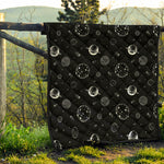 Black And White Planets Pattern Print Quilt