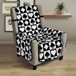 Black And White Playing Card Suits Print Armchair Protector