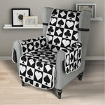 Black And White Playing Card Suits Print Armchair Protector