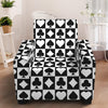 Black And White Playing Card Suits Print Armchair Slipcover